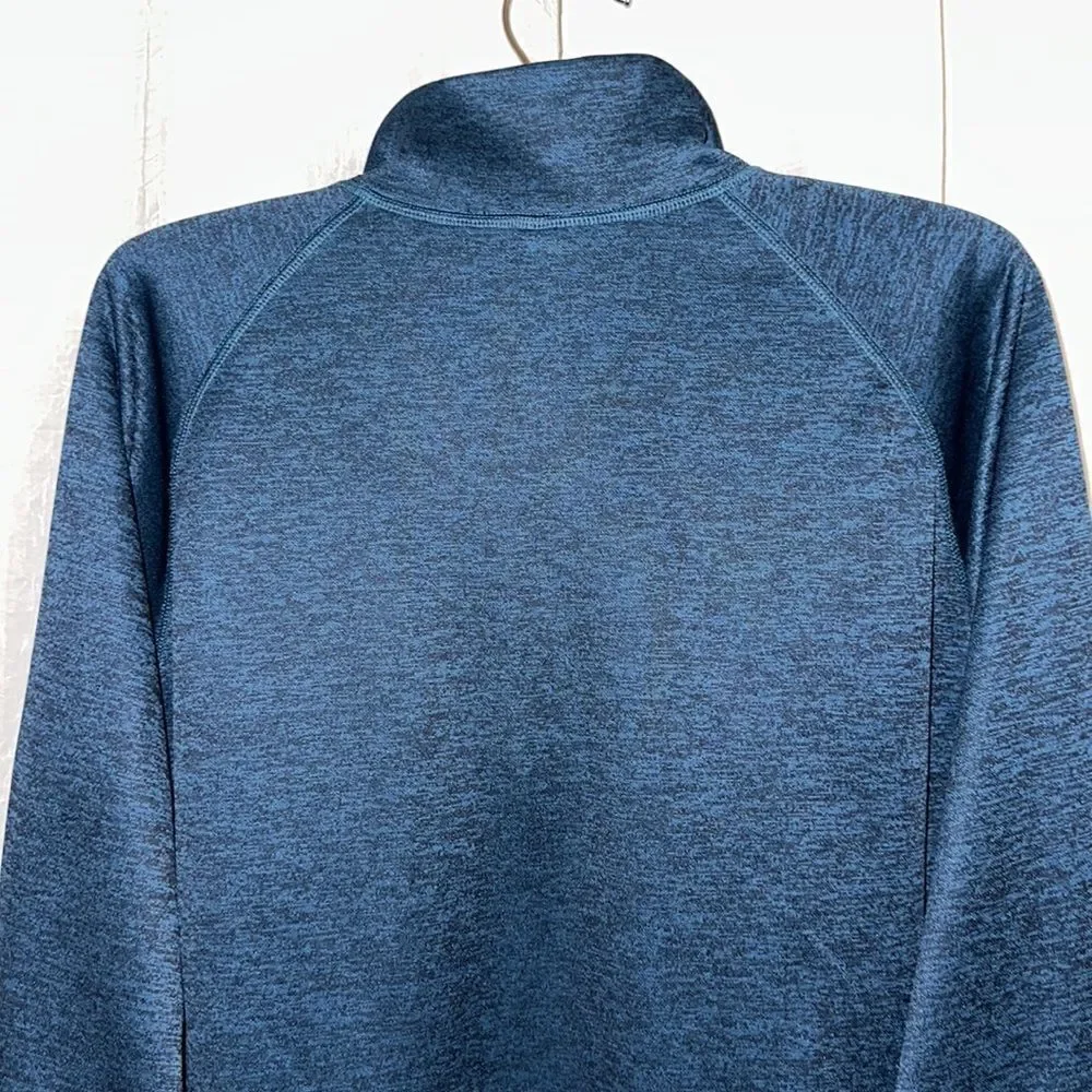 adidas L climalite Blue Black Heathered Quarter Zip Pullover Athletic Sweatshirt